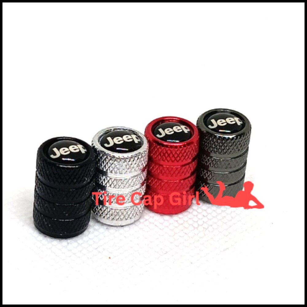 JEEP TIRE CAPS UNIVERSAL AIR VALVE STEM CAPS 4 INCLUDED PER PACK